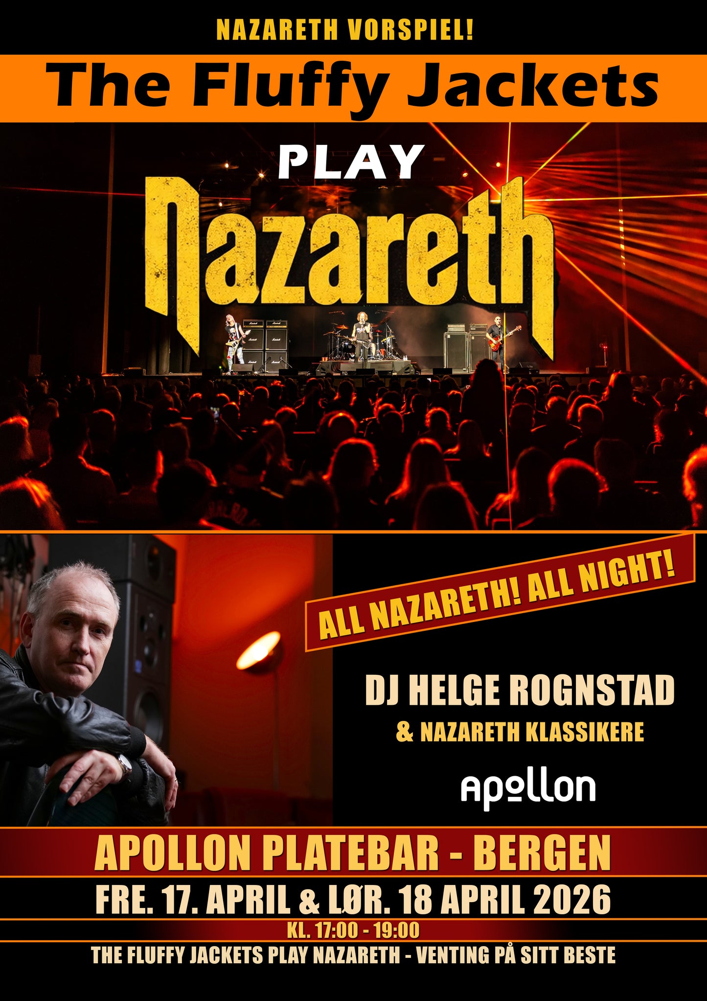 Nazareth Pre-Show – Apollon Platebar, Bergen - Limited Poster from 2026 (30 x 40 cm)