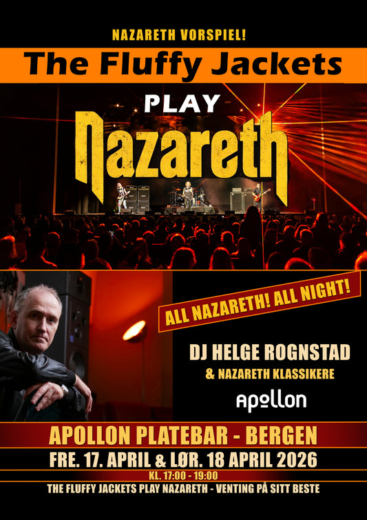 Nazareth Pre-Show – Apollon Platebar, Bergen - Limited Poster from 2026 (30 x 40 cm)
