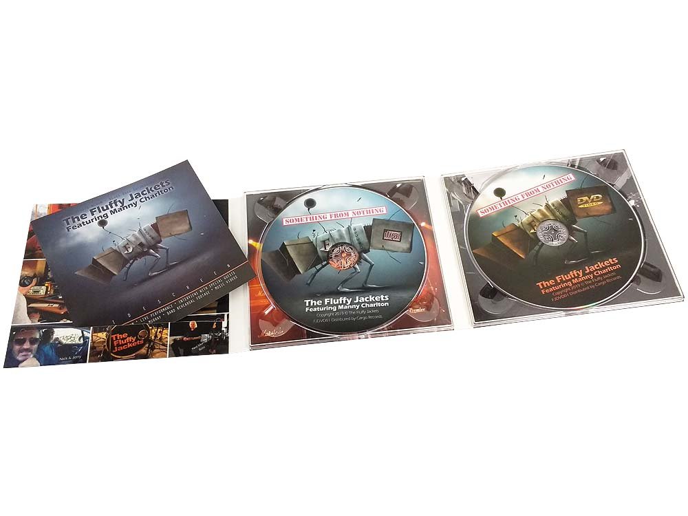 Something From Nothing (2019 CD+DVD digipak release), Album inside cover showing booklet and the DVD + CD discs.