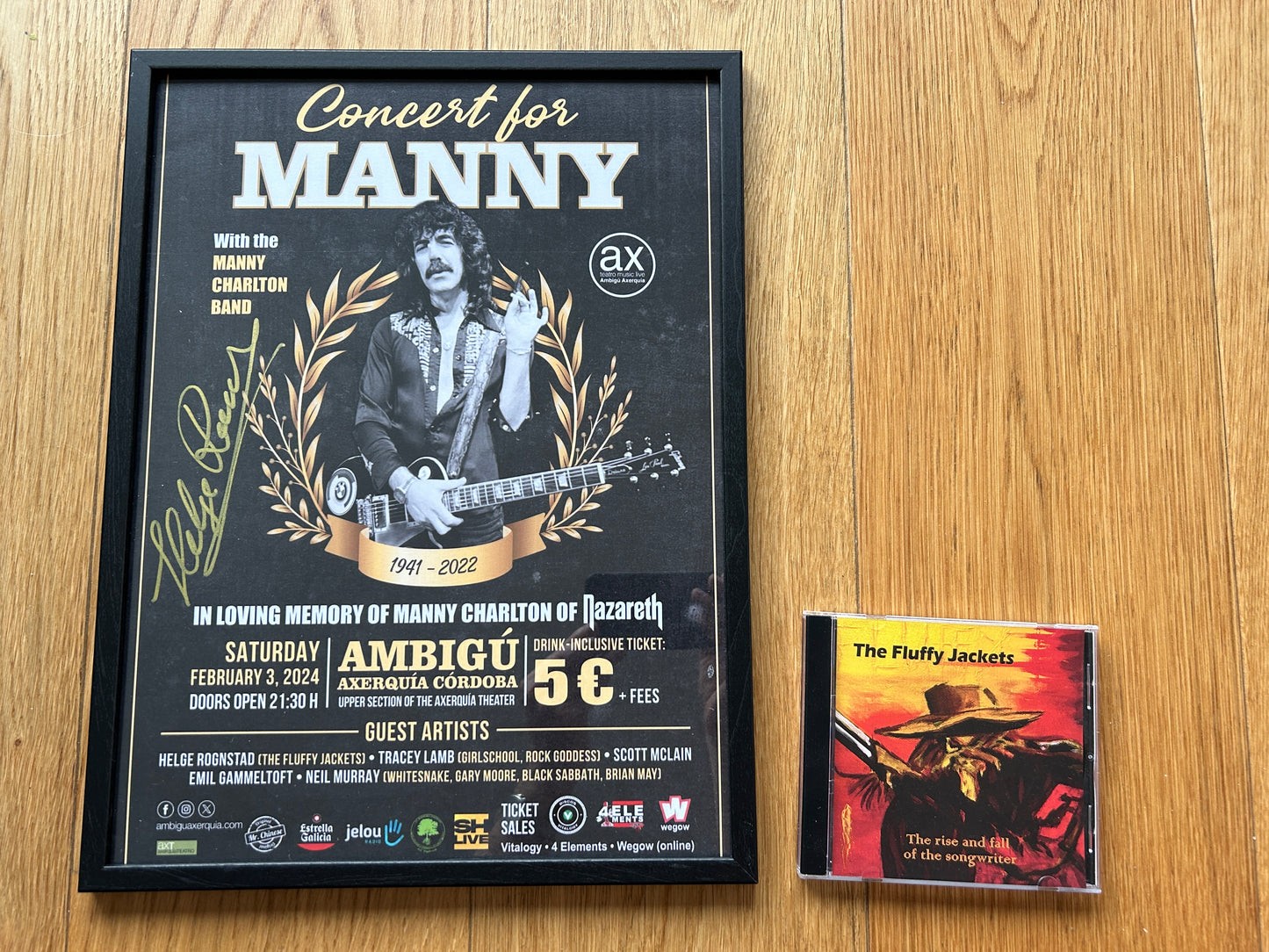 Concert for Manny (signed and framed concert poster)